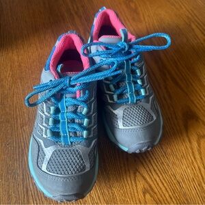 Merrell Kids Gray and Blue Sneakers with Pink Lining